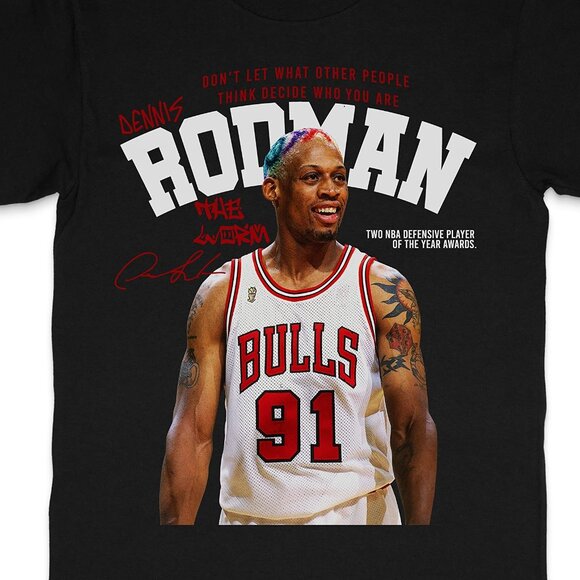 Dennis Rodman 1991 Chicago Basketball Legend Graphic T-Shirt Sports Fan Gift  90 - Picture 2 of 5